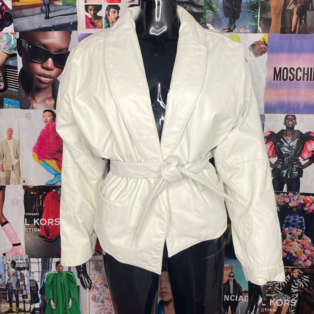 J.Elkins by Alamo Uomo White Leather Jacket